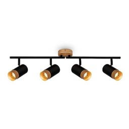 BRILONER Ceiling Light, Wood Application, Adjustable Living Room Lamp Bedroom Kitchen Lamp Black-Wood