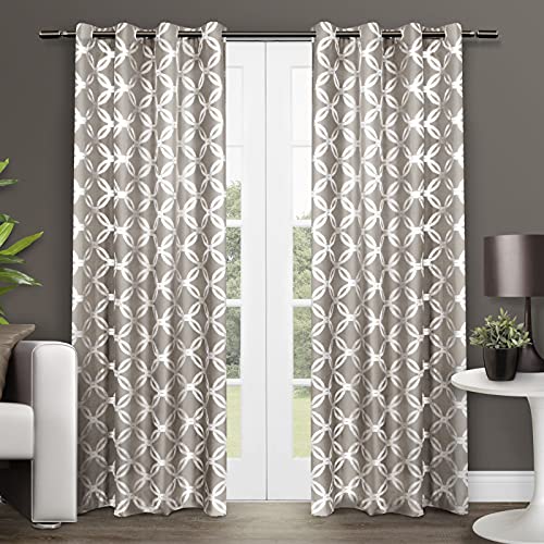 Exclusive Home Curtains Modo Grommet Top Panel Pair, Natural, 54x84, 2 Piece