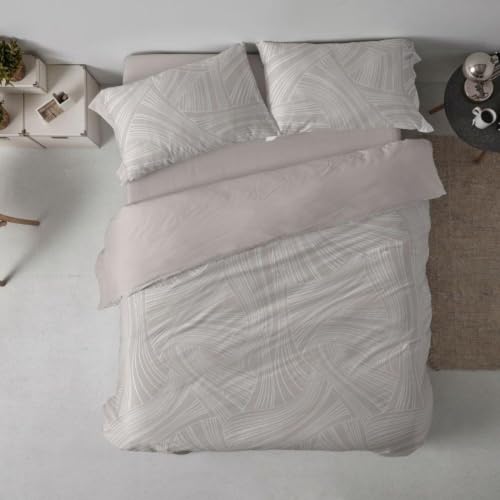 Burrito Blanco - Flannel Duvet Cover 100% Cotton 180 Bed Greige