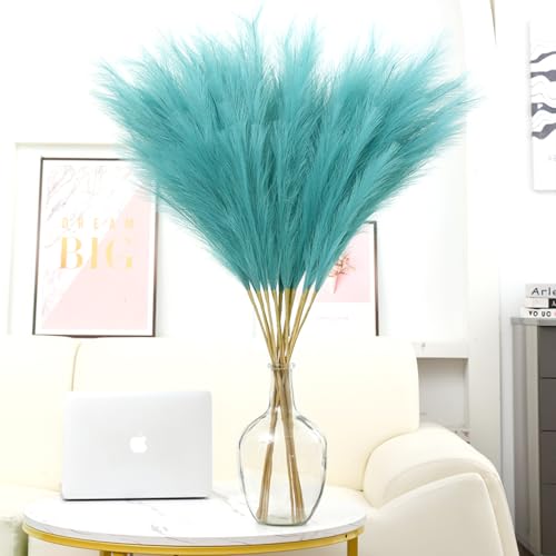 "Wttisel 10 Stems 38"" Faux Pampas Grass Tall Pampas Grass for Floor Vase Fluffy Artificial Grass for Boho Home Wedding Mother's Day Decor"