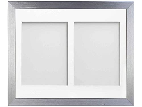 Frame Company Simpson Silver Multi Aperture Photo Frame, 14x11 for 7x5 inch (x2)