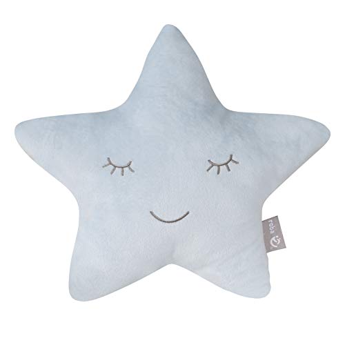 roba Cuddly Cushion in Star Shape, Style, Fluffy Decorative Cushion for Baby and Children's Room, for Girls and Boys, Light Blue, Pack of 1