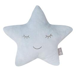 roba Cuddly Cushion in Star Shape, Style, Fluffy Decorative Cushion for Baby and Children's Room, for Girls and Boys, Light Blue, Pack of 1