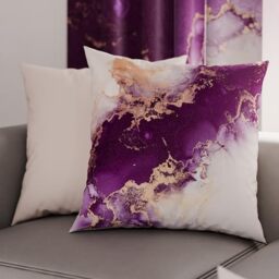 PETTI Artigiani Italiani - Pair of Pillow Cases 30 x 30 cm in Microfibre, Cushions for Bedroom Furniture, Sofa, Living Room, Set of 2 Cushion Covers, Purple Marble Pillowcase, 100% Made in Italy
