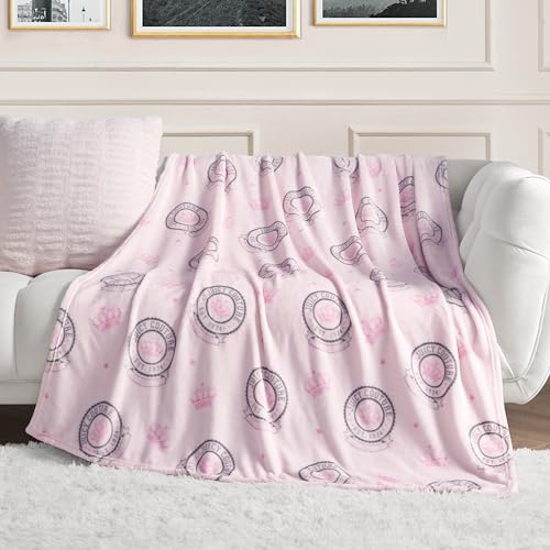 "Juicy Couture - Throw Blanket, Juicy Emblem, Plush and Cozy, Decorative Blankets for Sofas, Chairs and Beds, Luxurious and Soft, Chic Home Decor, Measures 50"" x 70"", Pink"