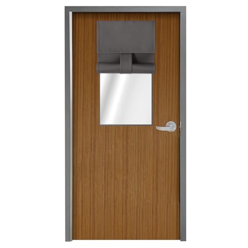WdFour Classroom Door Window Cover, Blackout Shades for Classroom Windows and Doors, Room Darkening Design Blocks Views, 8W x 36L, 1 Panel, Dark Gray