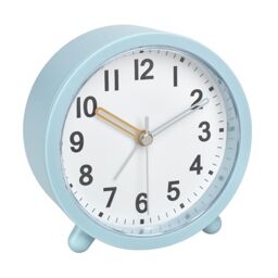 TFA Dostmann Analogue Alarm Clock with Quiet Movement, 60.1043.20, Table Clock with Quartz Movement, Battery Operated, Includes Snooze Function, Backlight, Easy to Read, Turquoise