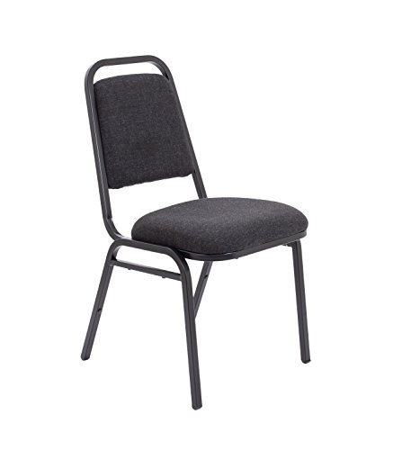Office Hippo Heavy Duty Meeting Chair, Versatile & Robust Stackable Office Chair, Desk Chair With Strong Frame & Padded Durable Seat Cushion, Hard Wearing Conference Chair - Charcoal, 4 Pack