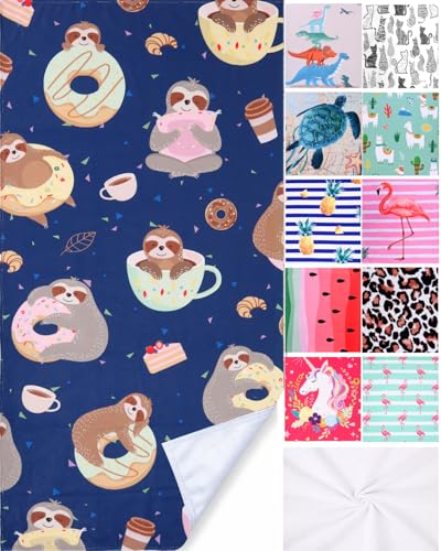 LIVILAN Sloth Donut Beach Towel, Super Soft Microfiber, Quick Dry, Sand Free, Cute Lightweight Swim Pool Bath Yoga Towel, Sloth Donut Gifts, 30x60 inches