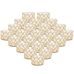VINCIGANT Crystal Votive Candle Holder Elegant Decorative Tealight Candle Holders for Weddings,Parties,Gifts,Home Decor,Set of 24