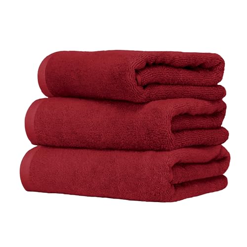Ruggeri, Set 3 Piece Hand Towel Set, 50x100 cm, Soft Cotton, Red