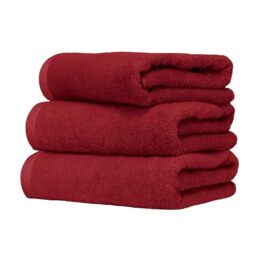 Ruggeri, Set 3 Piece Hand Towel Set, 50x100 cm, Soft Cotton, Red
