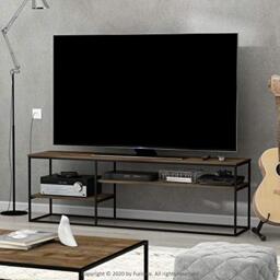 Furinno MORETTI Modern Lifestyle TV Stand, Entertainment Center for TV up to 78 Inch, for Living Room, Bedroom, Brown Walnut