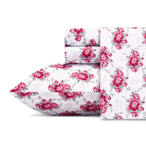 Betsey Johnson Sheet Set, Polyester, Skull Rose, Full