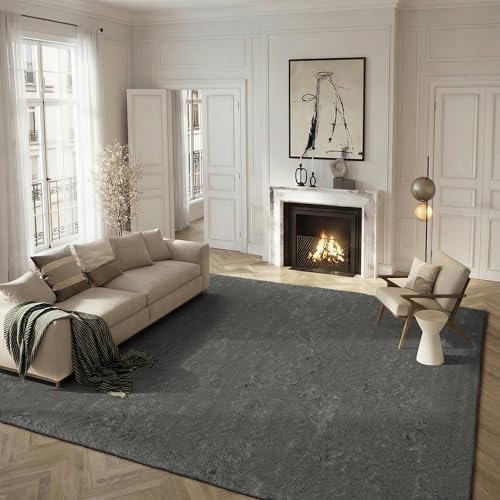Safavieh Shaggy Indoor Woven Rectangle Area Rug, Paris Shag Collection, SG511, in Titanium, 152 X 244 cm for Living Room, Bedroom or Any Indoor Space