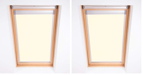 Bloc Skylight Blind for Velux Roof Windows Blockout, Cream, M04 (Pack of 2)