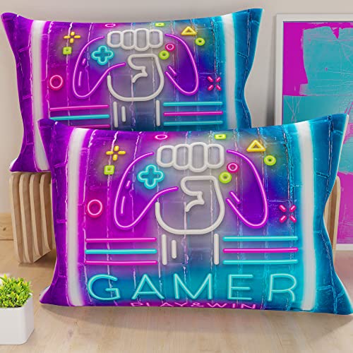PETTI Artigiani Italiani - Pair of Pillow Cases 40 x 80 cm in Microfibre, Pillows for Bedroom Furniture, Sofa, Living Room, Set of 2 Cushion Covers, Gamer Pillowcase, 100% Made in Italy