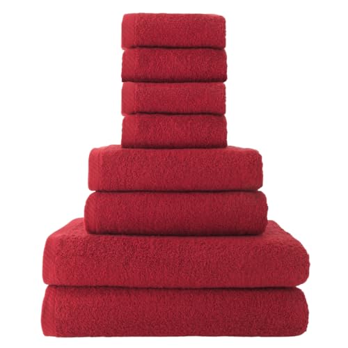 Top Towel Set of 8 Bath Towels - 2 x Shower Towels, 2 x Hands/Washbasin and 4 x Face or Bidet - 100% Soft Cotton 400 g/m² - Ideal for Modern and Stylish Bathroom