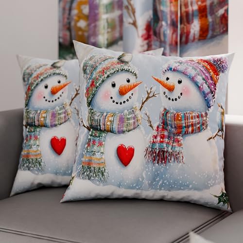 PETTI Italian Artisans - Pair of 30x30 cm Microfiber Cushion Covers, Christmas Pillow Cases, Christmas Decor Cushions for Bedroom, Sofa, Living Room, Set of 2 Cushion Covers, Xmas 7 Pillow Case