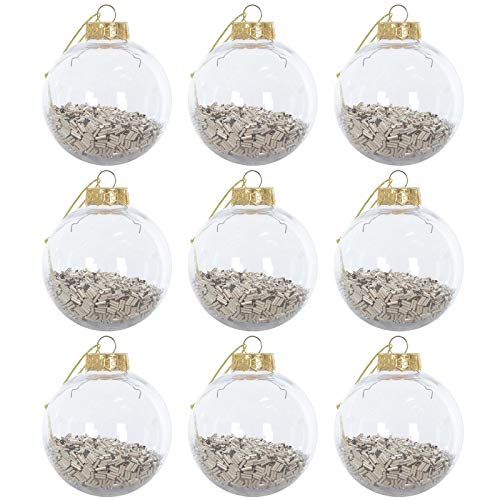 Mr Crimbo 9 Pack Shaker Christmas Tree Baubles Xmas Decorations 8cm - Champagne