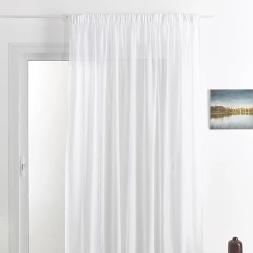 HomeMaison. com Polyester Net Curtain Linen Blackout Net Curtain White 240 x 240