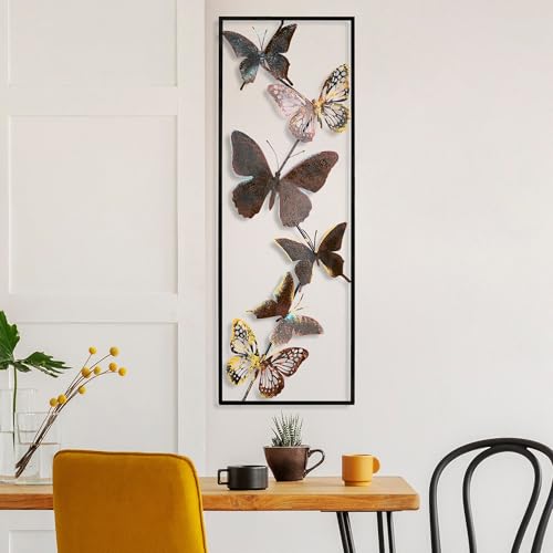 Handmade Decorative Metal Wall Accessory, 32 x 90 x 4 cm, 100% Metal, Unique Hand-Painted Design, Perfect for Home Decor, Adds Elegance & Style