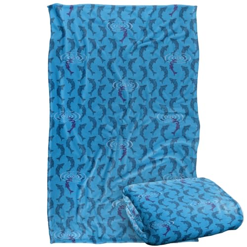 Jq Licensing Trout Fishing Reel Silky Touch Super Soft Throw Blanket 91 x 147 Cm