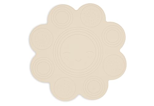 Jollein Bath Mat Kids - Sun - Warm Sand - Non Slip Bath Mat - Safe Grip for Babies & Toddlers - Soft Silicone Anti Slip Mat - 45x45cm