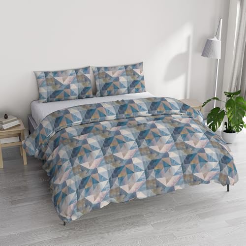 Italian Bed Linen River Cotton Double Duvet Cover Set, Made in Italy – Duvet Cover Set – Duvet Cover 250 x 200 cm with Double Flap and 2 Pillow Cases (Double, Sepik Grey)