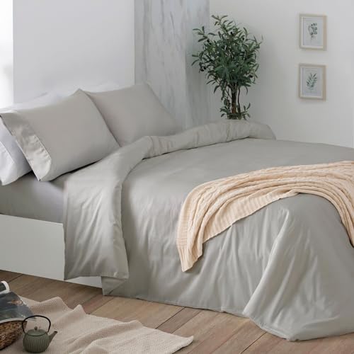 Burrito Blanco Cotton Sateen Cotton Duvet Covers 300 Thread Count, 405 Grey