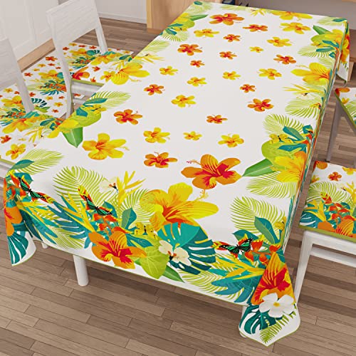 PETTI Artigiani Italiani - Rectangular Tablecloth Kitchen Table Cover Tropical Design 03 X12 Seats (140 x 240 cm) 100% Made in Italy