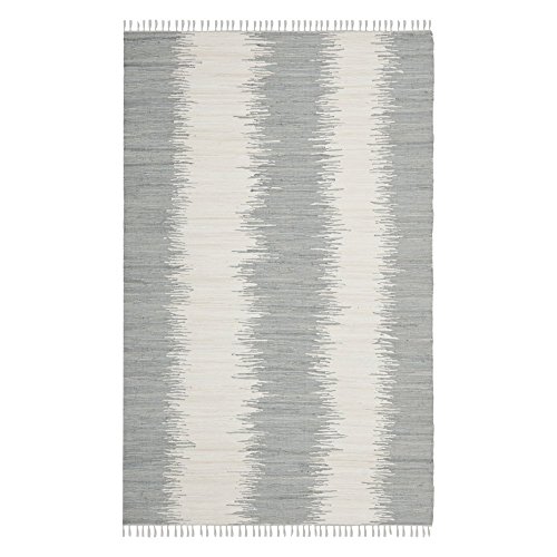 Safavieh Modern Indoor Flatweave Rectangle Area Rug, Montauk Collection, MTK751, in Grey, 91 X 152 cm for Living Room, Bedroom or Any Indoor Space