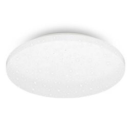 BRILONER - LED Ceiling Light with Starry Decor, LED Bathroom Ceiling Light IP44, Openwork Decor, Neutral White Light, Ø275 mm, White