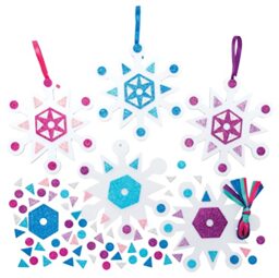 Baker Ross Snowflake Mix and Match Decoration – Pack of 8, Kids Make Your Own Christmas Decoration, Christmas Bauble Arts and Crafts (FE879)