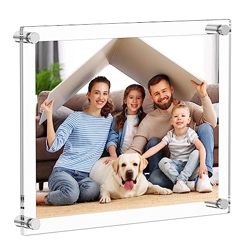 AITEE Large Acrylic Floating Picture Frame 16×20，Clear Photo Frame Wall Mount, Display Photo Frames for Office/Home/Living Room, Full Frame Size 18.5×22.5.