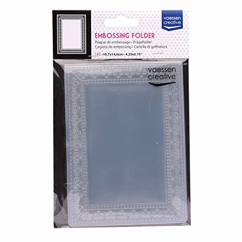 Vaessen Creative Embossing Folder, Photo Frame, 14,6 x 10,7 cm, for Adding Texture and Dimension to Papercraft Projects, Scrapbooking, Photo Albums, Envelopes and Cards Like Birthday Cards