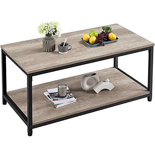 Yaheetech Coffee Table Industrial 100x50x45cm, Grey
