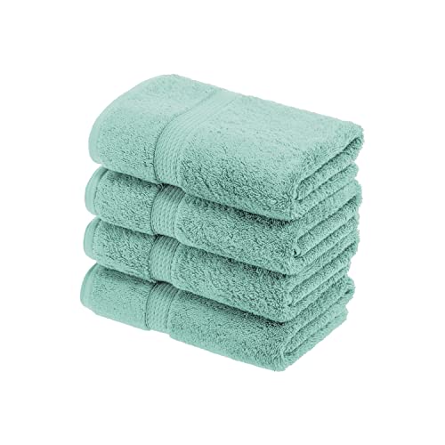 Superior 900 Gram 100% Premium Long-Staple Combed Cotton 4-Piece Hand Towel Set, Seafoam