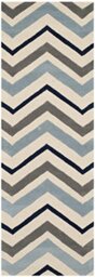 Safavieh Contemporary Indoor Hand Tufted Runner Area Rug, Chatham Collection, CHT749, in Ivory / Dark Grey, 69 X 213 cm for Living Room, Bedroom or Any Indoor Space