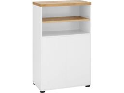 Dorel Home Thessa Cabinet 2D/1SH White/Oak, 35x60x102cm (DxWxH)