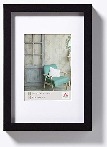 walther design Picture Frame Black 70 x 100 cm Genuine Glass Stockholm Wooden Frame EA100B