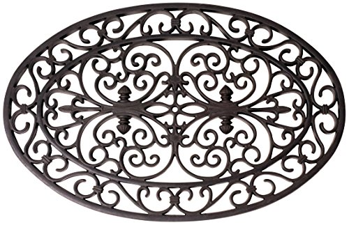 Esschert Design Rubber doormat oval 70x46cm, RB05, Rubber, 70x44x1,5 -, Black