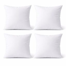 Fabornus Premium 18 x 18 Throw Pillow Inserts, Set of 4 Hypoallergenic Square Form Decorative Pillows for Sofa Couch Bed and Chair 18 inches