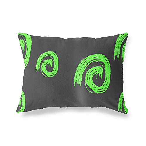 BonaMaison Decorative Cushion Cover, Neon Green Fume Throw Pillow Covers, Home Decorative Pillowcases for Livingroom, Sofa, Bedroom, Size: 45X60 Cm - Designed and Manufactured in Turkey
