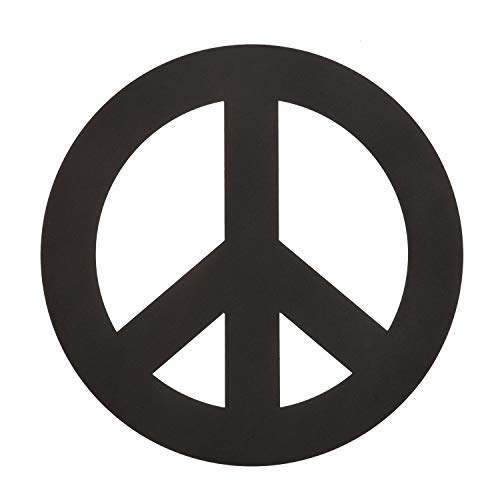 Homemania WALL126 Wall Decoration Peace, Art and Scratches, Black, 50 x 0.2 x 50 cm