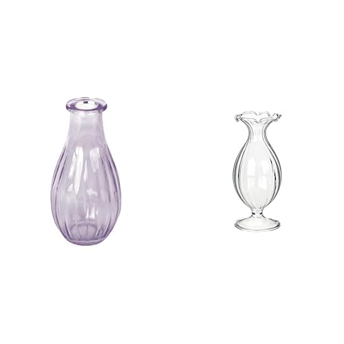 Talking Tables Lilac Glass Bud Vase for flowers, s & Talking Tables Clear Glass Bud Vase – Decorative G Table Decor Bundle