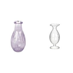 Talking Tables Lilac Glass Bud Vase for flowers, s & Talking Tables Clear Glass Bud Vase – Decorative G Table Decor Bundle