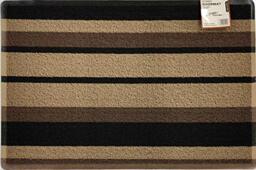 Nicoman Noodle Doormat, Dirt-Trapper, Barrier Door Mats, Spaghetti, Brown/Beige/Black Stripes, 90x60cm (35.5x 23.6inches)