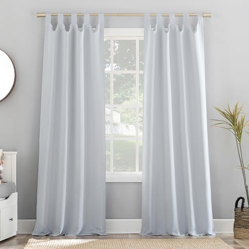 "Sun Zero Easton Energy Saving Blackout Tab Top Curtain Panel, 40"" x 63"",Oyster White"