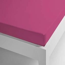Miracle Home Microfiber Thermal Fitted Sheet Coral Plain Colours 180 x 200 fuchsia